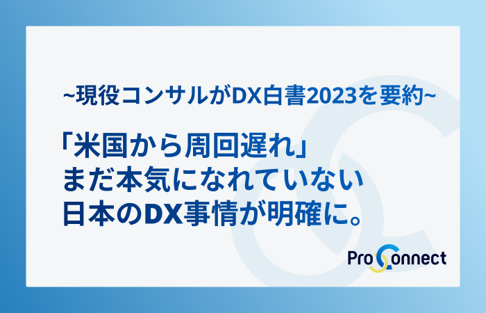 現役コンサルがDX白書2023を要約】「米国から周回遅れ」まだ本気